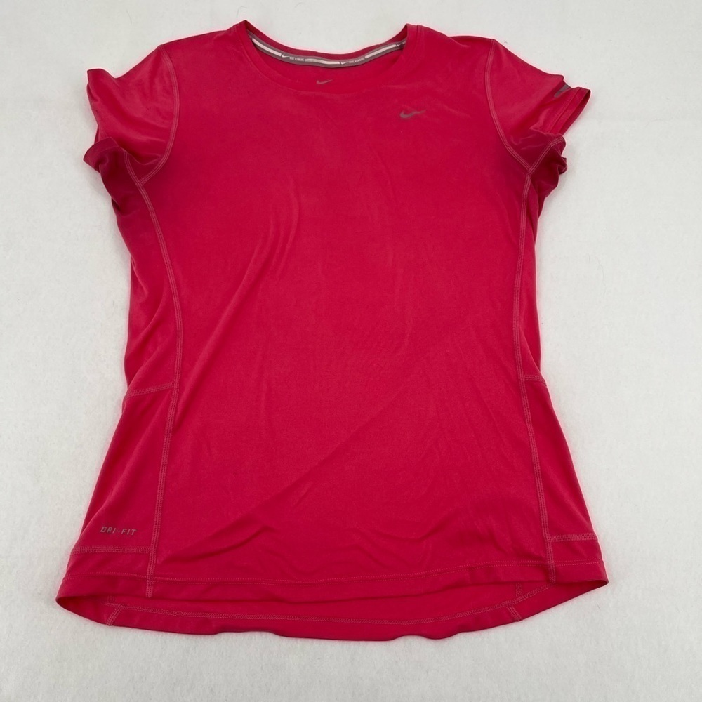 NIKE Women’s Dri-Fit Running Short Sleeved Athletic T-Shirt Pink size: Medium - Picture 8 of 8